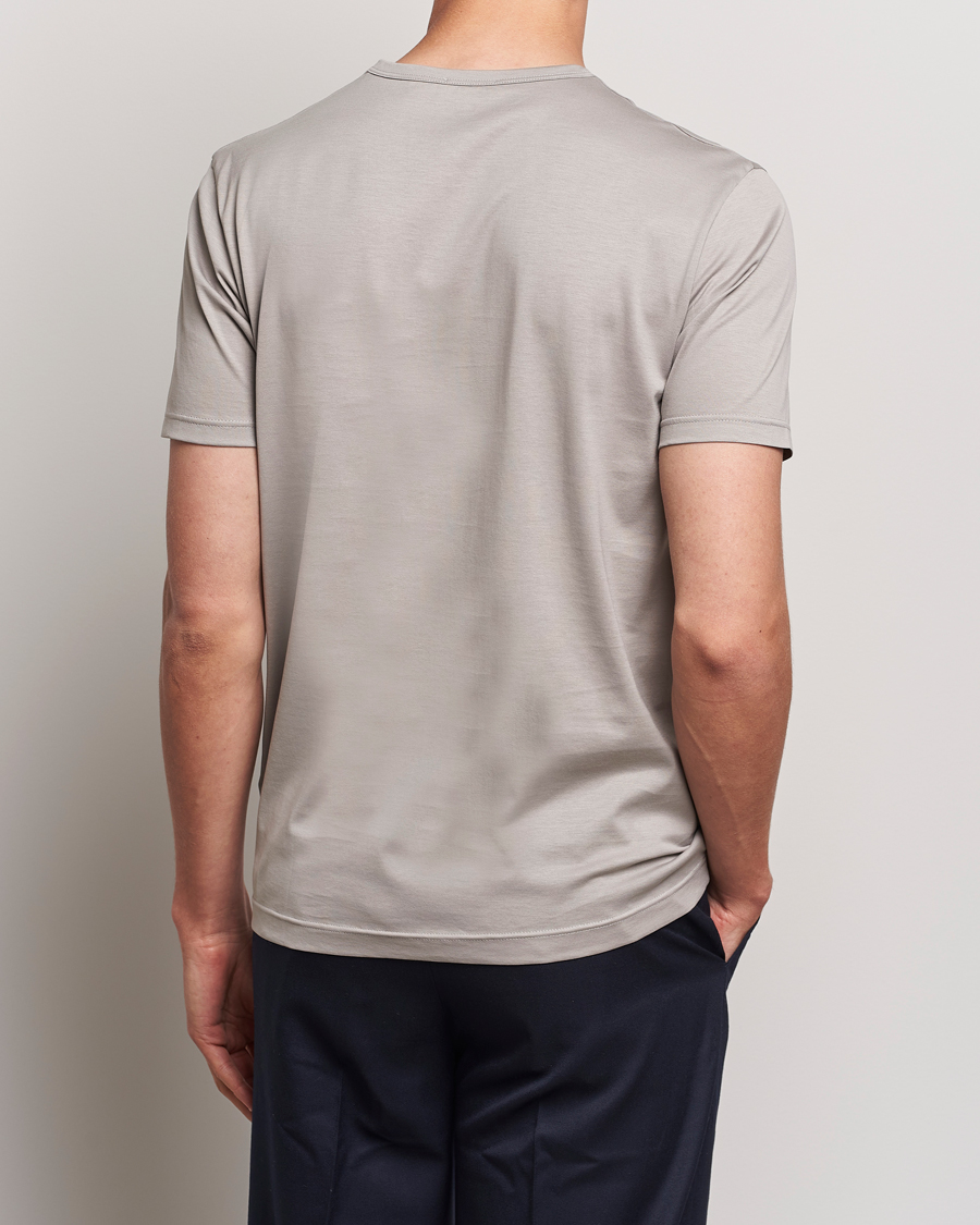 Men | T-Shirts | Sunspel | Crew Neck Q82 Cotton T-Shirt Mid Grey