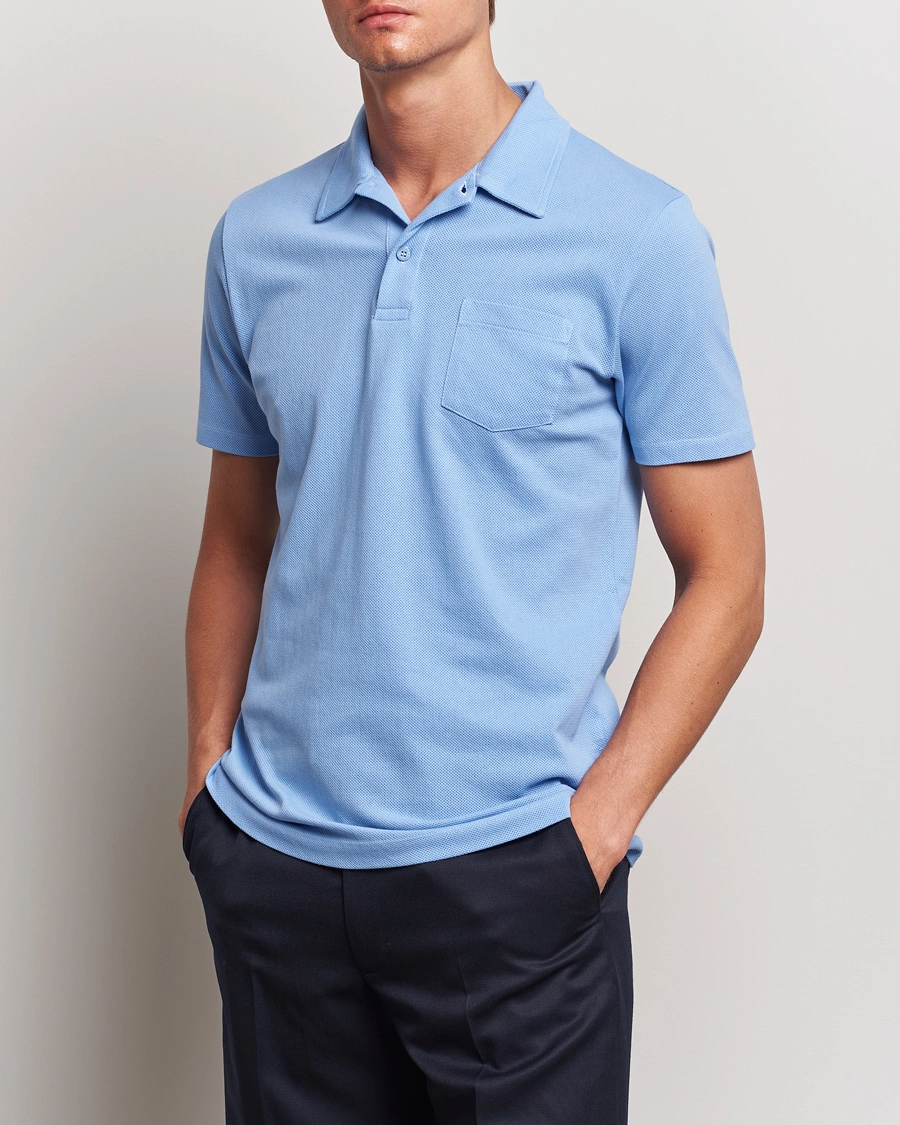 Men | Polo Shirts | Sunspel | Riviera Polo Shirt Cool Blue