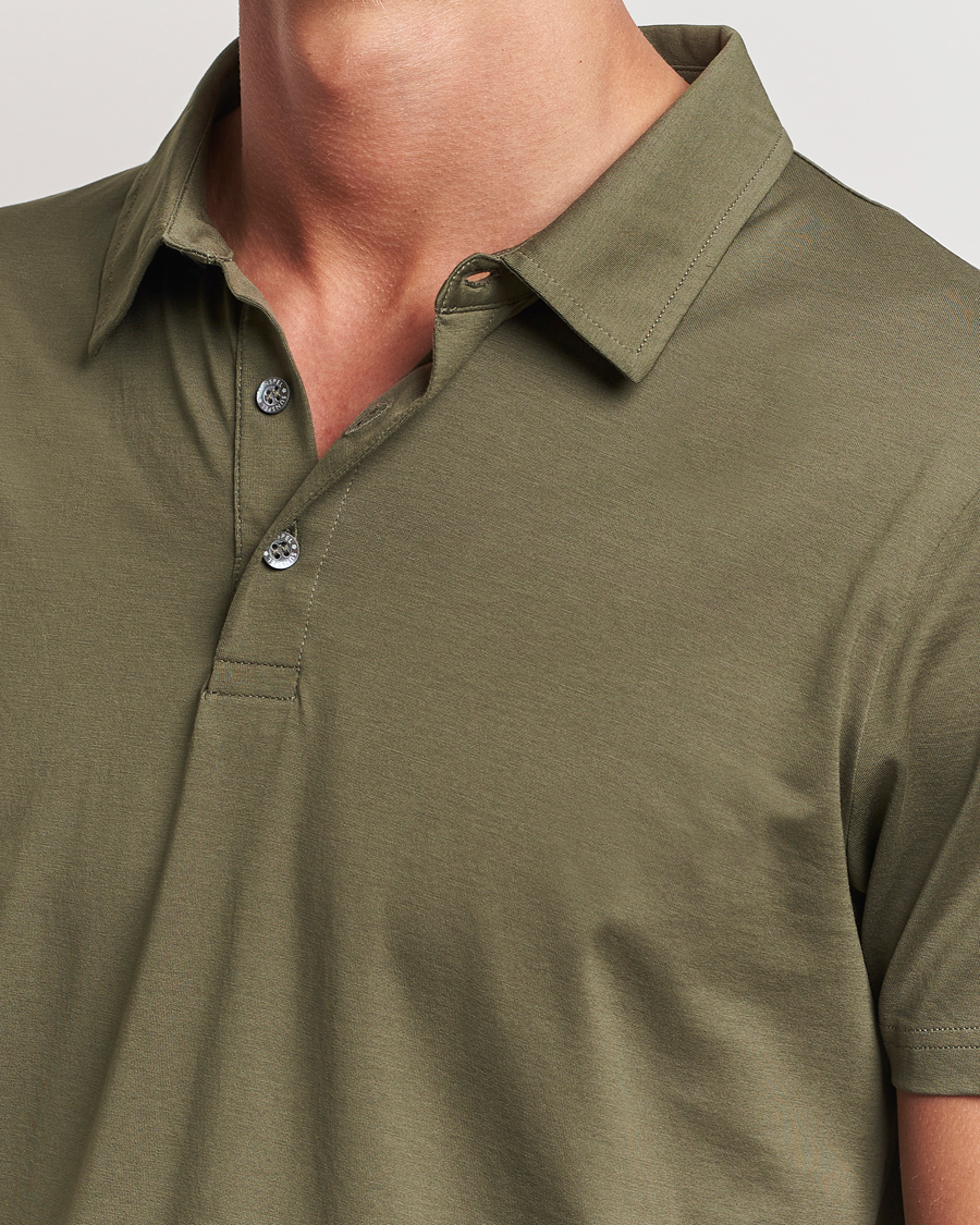 Men | Polo Shirts | Sunspel | Cotton Jersey Polo Khaki