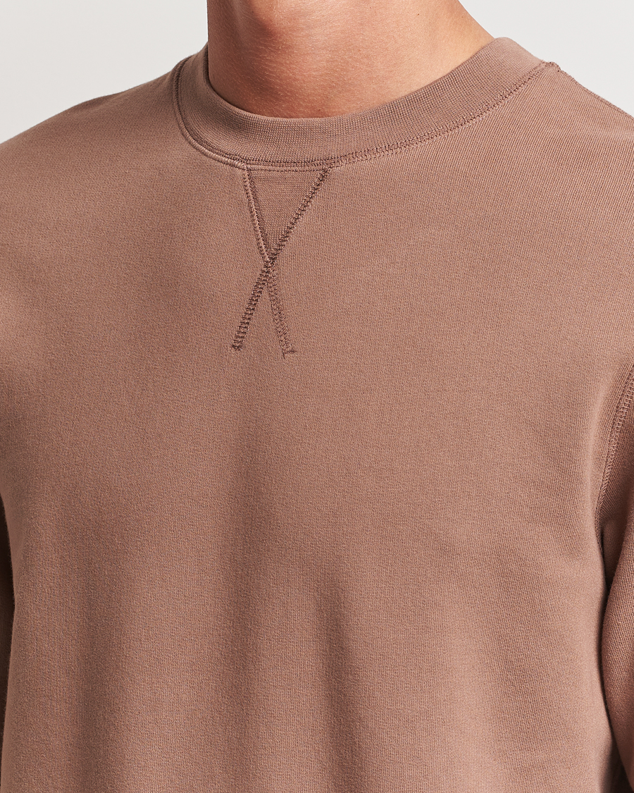 Men | Sweaters & Knitwear | Sunspel | Loopback Sweatshirt Dark Sand