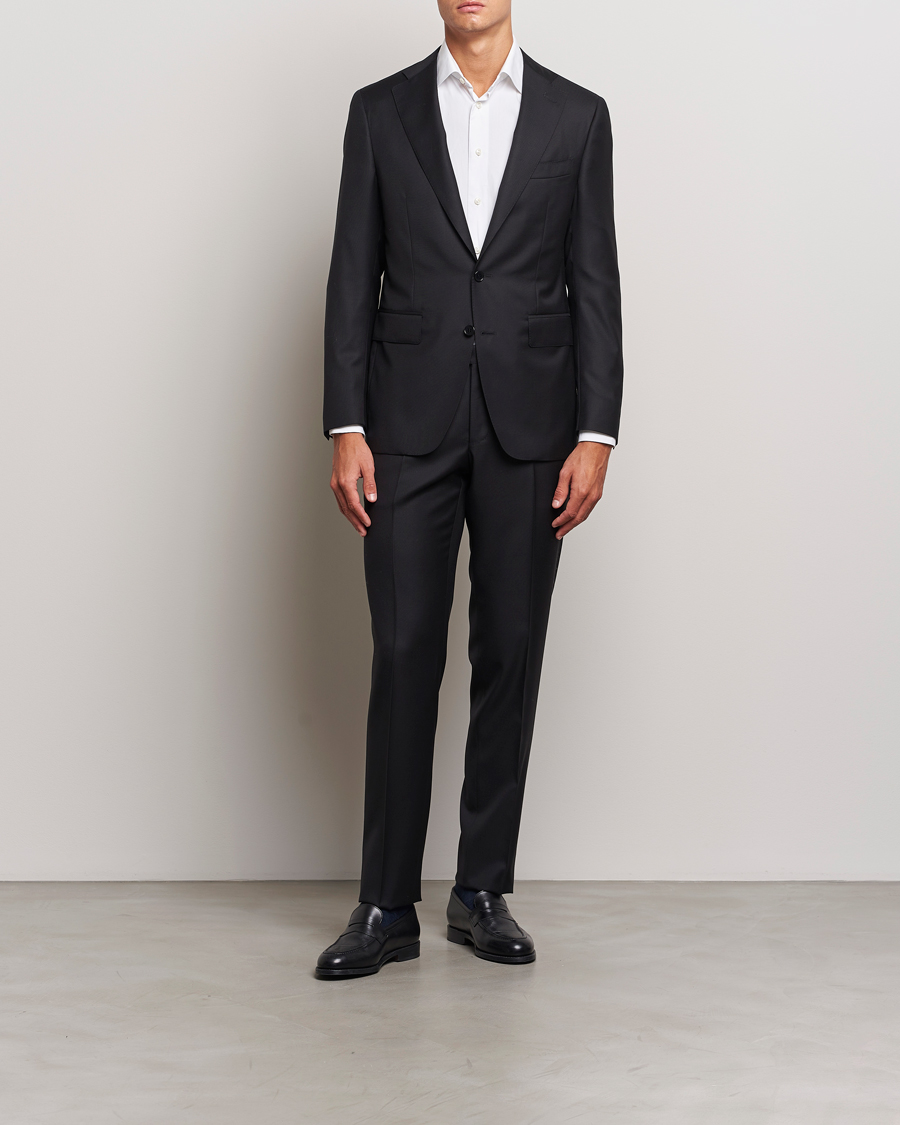 Men | Suits | Canali | Super 130s Wool Capri Suit Black
