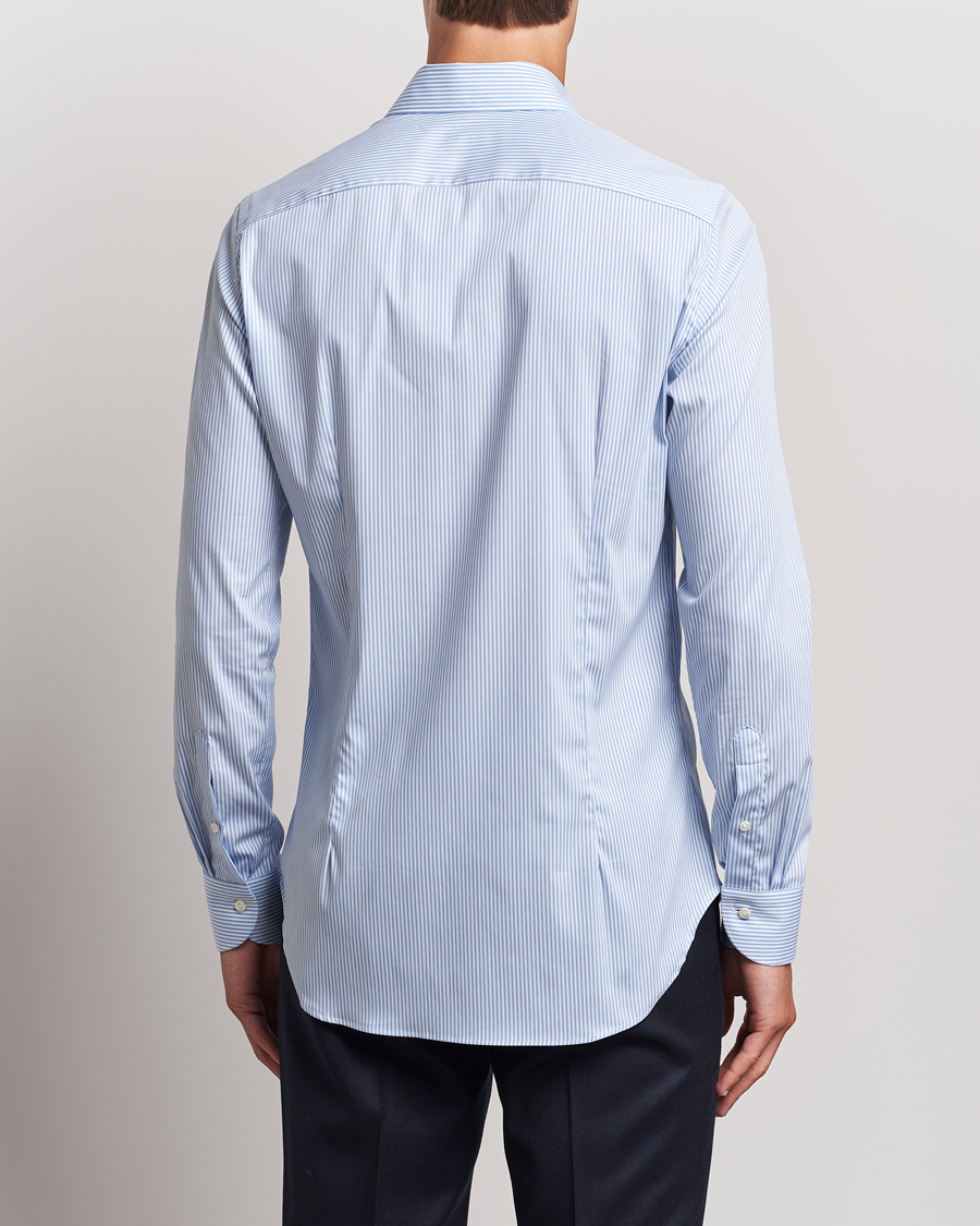 Men | Shirts | Canali | Slim Fit Cotton/Stretch Shirt Light Blue Stripe
