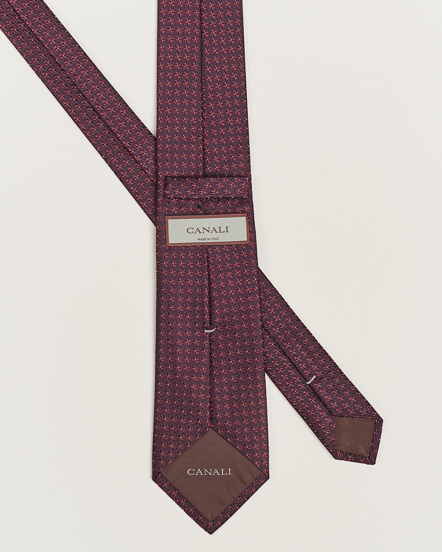 Men | Canali Jacquard Silk Tie Burgundy | Canali | Jacquard Silk Tie Burgundy