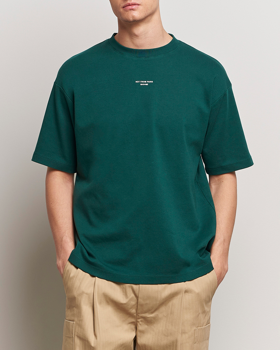 Men | Departments | Drôle de Monsieur | Classic Slogan T-Shirt Dark Green
