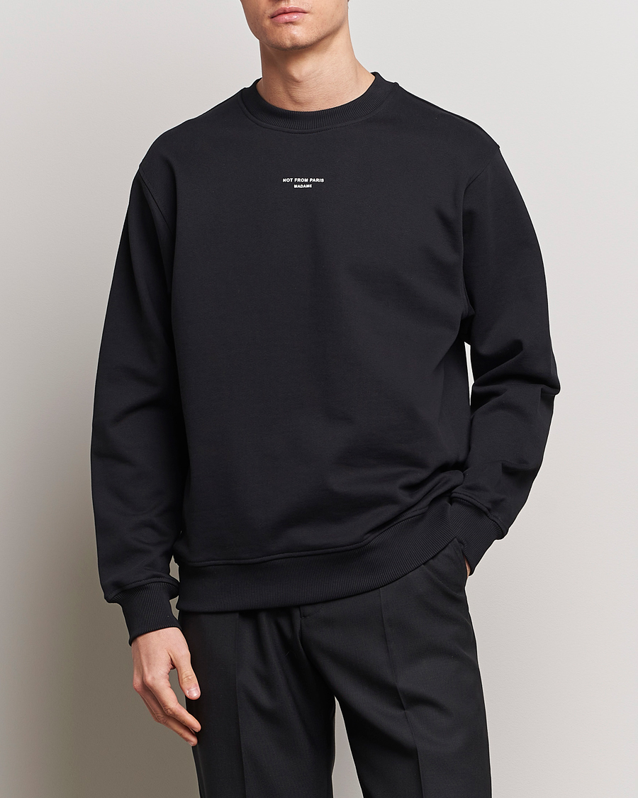 Men | Sweaters & Knitwear | Drôle de Monsieur | Classic Slogan Sweatshirt Black