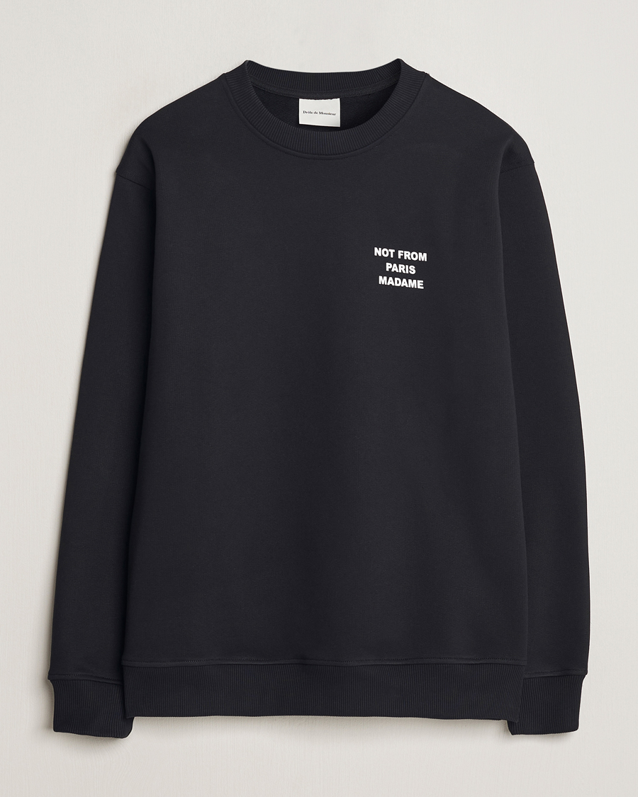 Men | Sweaters & Knitwear | Drôle de Monsieur | Slogan Sweatshirt Black