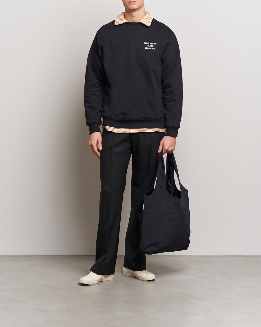 Men | Sweaters & Knitwear | Drôle de Monsieur | Slogan Sweatshirt Black