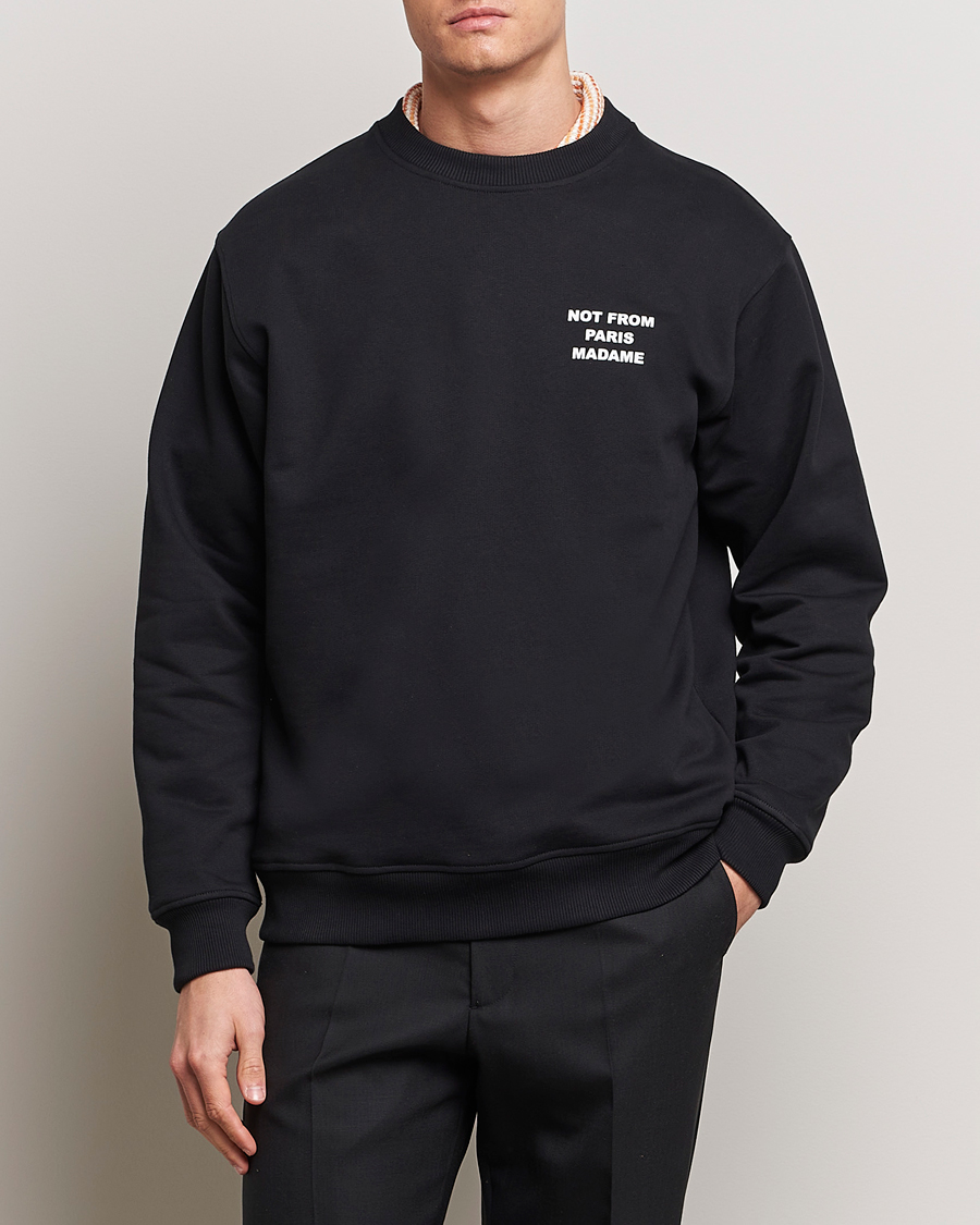 Men | Sweaters & Knitwear | Drôle de Monsieur | Slogan Sweatshirt Black