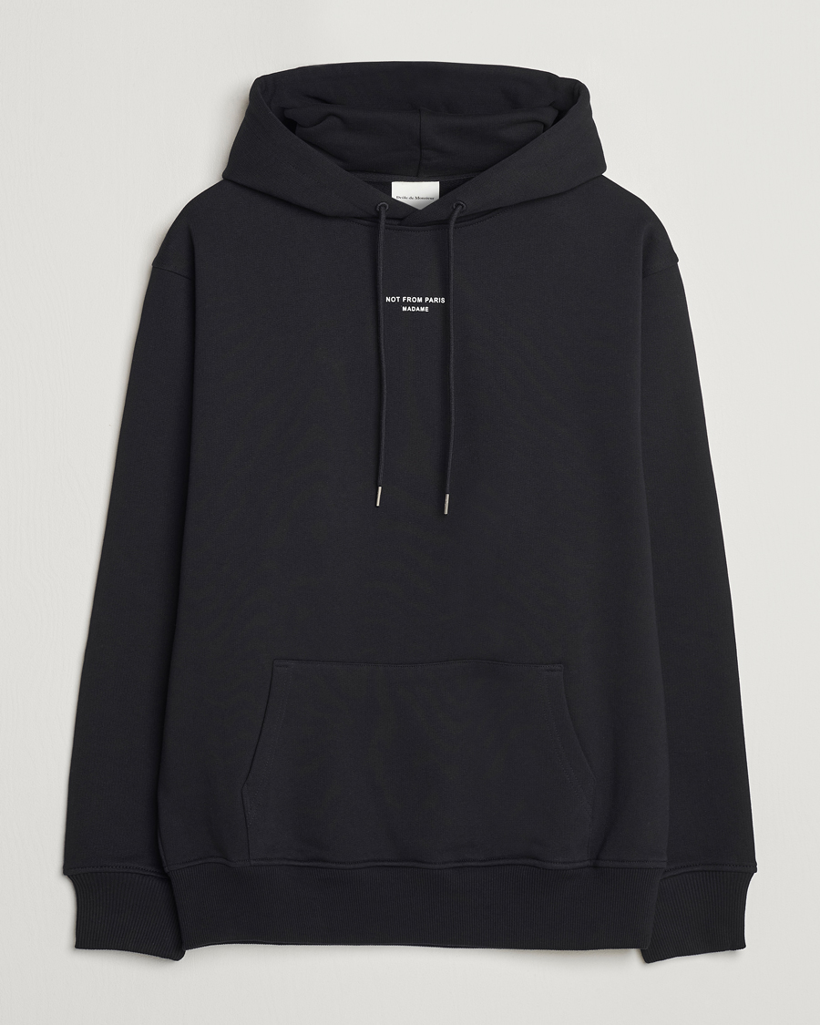 Men | Sweaters & Knitwear | Drôle de Monsieur | Classic Slogan Hoodie Black