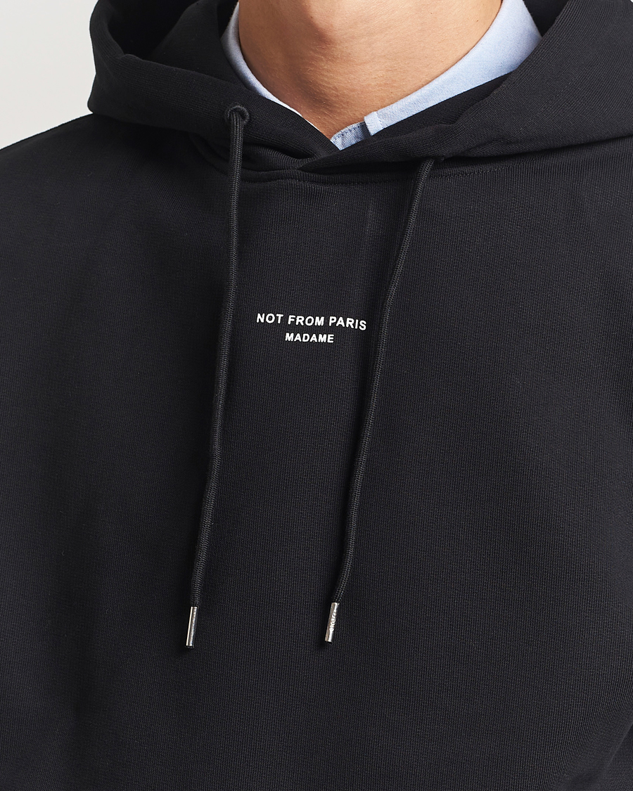 Men | Sweaters & Knitwear | Drôle de Monsieur | Classic Slogan Hoodie Black