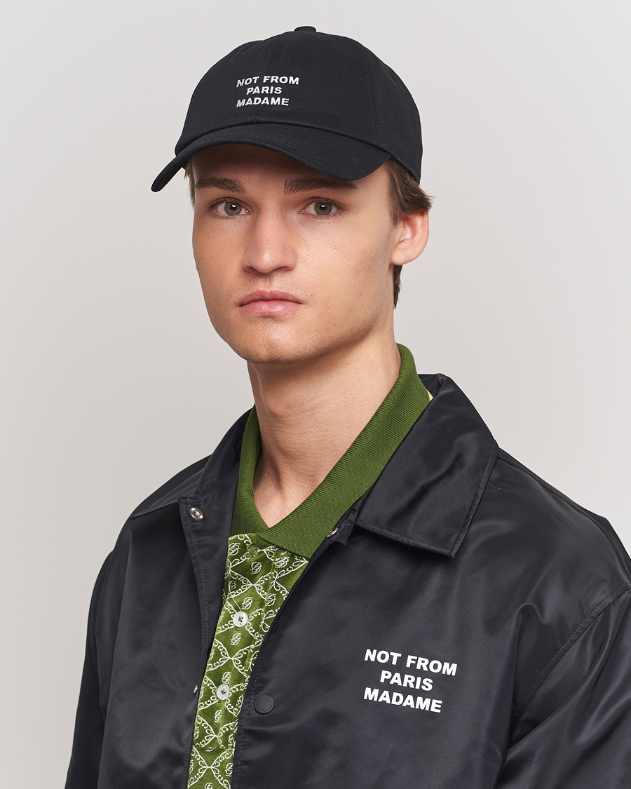 Men | Hats & Caps | Drôle de Monsieur | Slogan Baseball Cap Black