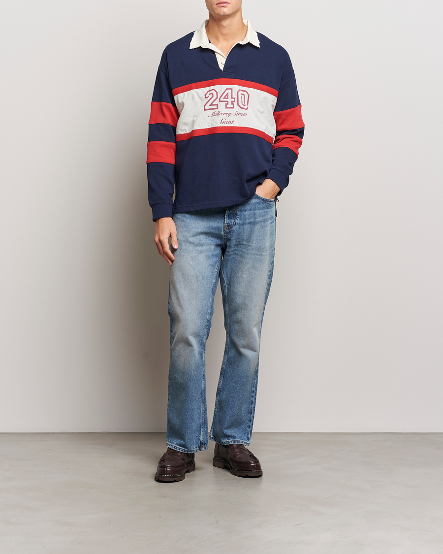 Men | Jeans | GANT 240 Mulberry Street | Bootcut Jeans Mid Blue Vintage