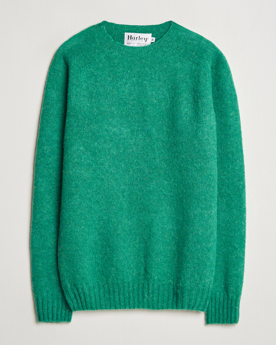 Men | Sweaters & Knitwear | Harley Of Scotland | Brushed Supersoft Lambswool Crewneck Pixie