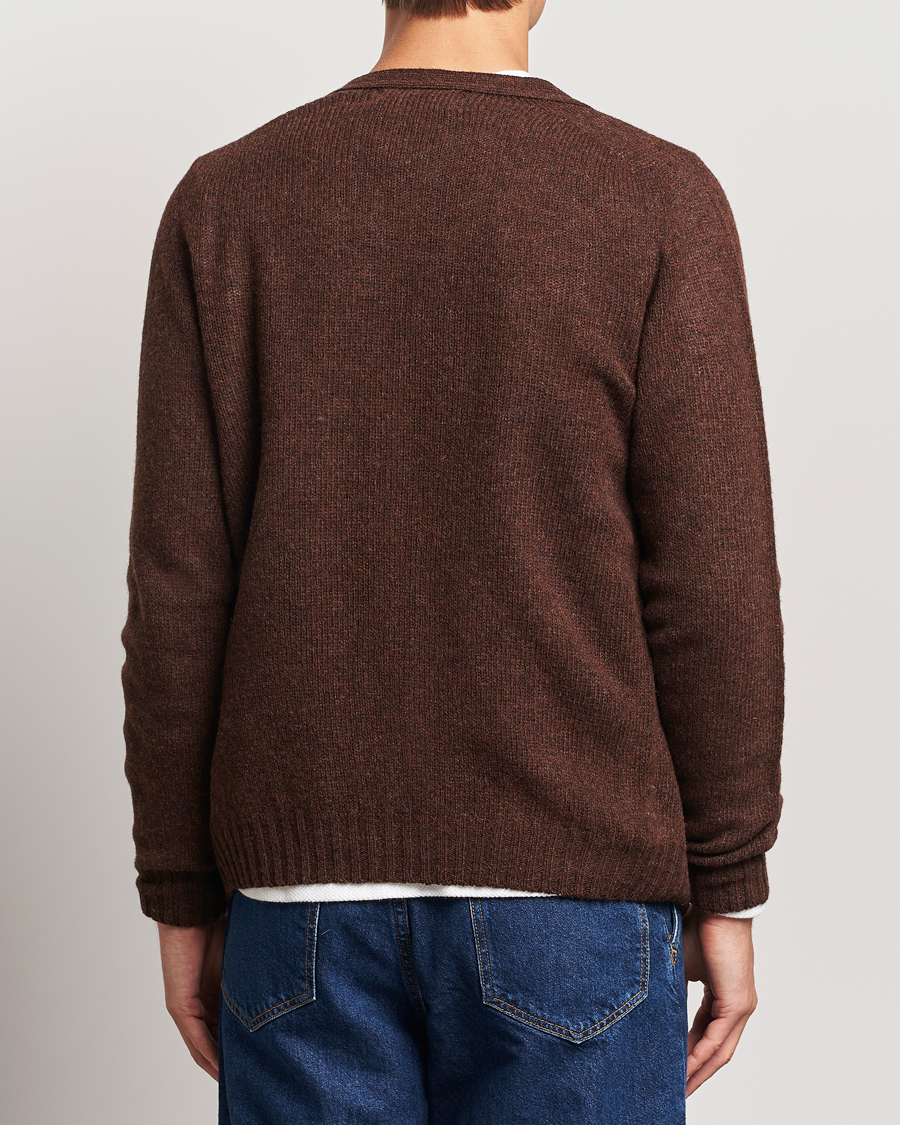 Men | Sweaters & Knitwear | Harley Of Scotland | Supersoft Lambswool Cardigan Coffee