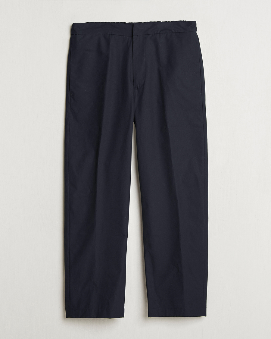 Men | Trousers | Jil Sander | Water Repellent Cotton Drawstring Pants Navy