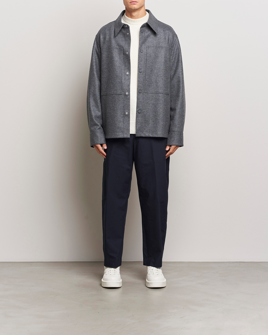 Men | Trousers | Jil Sander | Water Repellent Cotton Drawstring Pants Navy