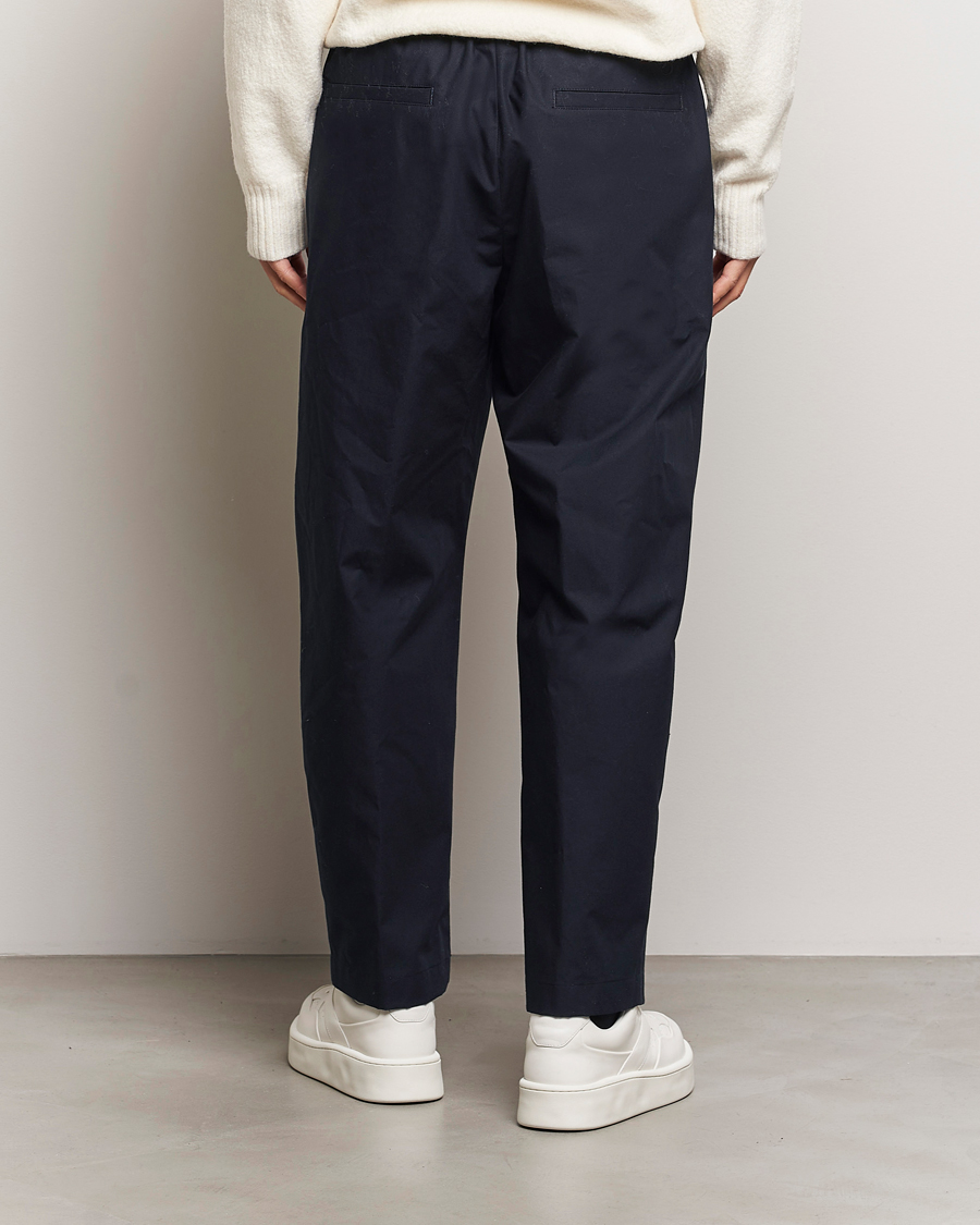 Men | Trousers | Jil Sander | Water Repellent Cotton Drawstring Pants Navy