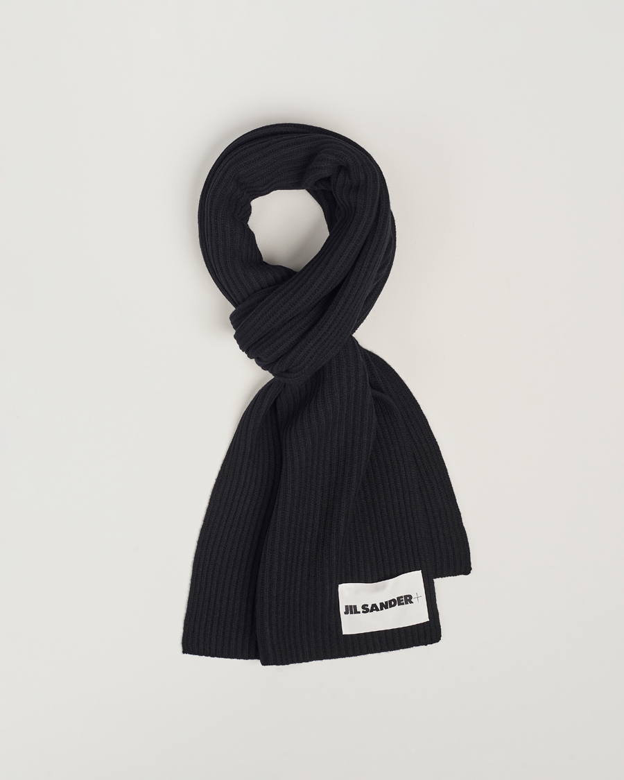 Men | Jil Sander Merino Wool Rib Scarf Black | Jil Sander | Merino Wool Rib Scarf Black