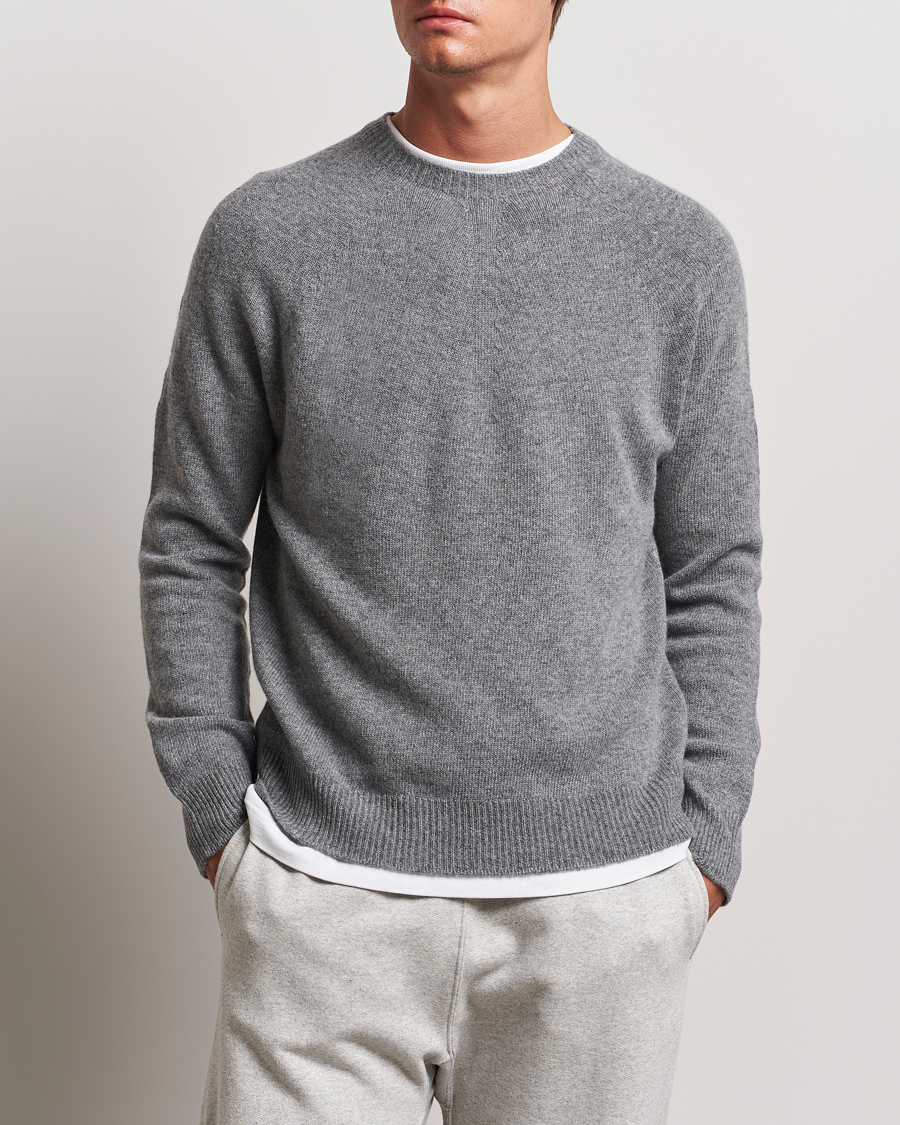 Men | Luxury Brands | Jil Sander | Cashmere/Merino Round Neck Sweater Grey Melange