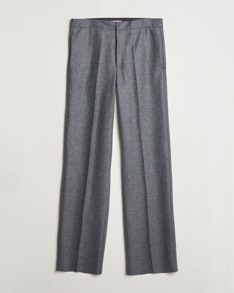 Men | Trousers | Jil Sander | Wool Flannel Pants Grey Melange