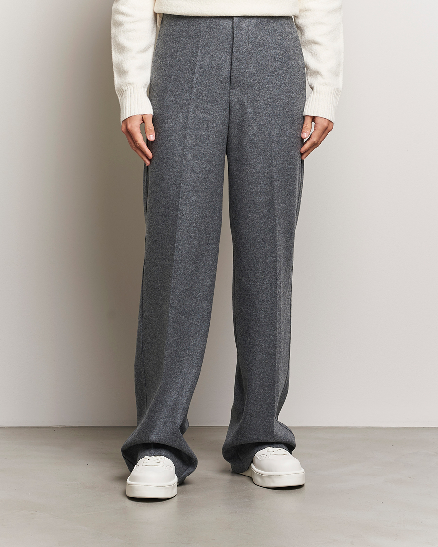Men | Trousers | Jil Sander | Wool Flannel Pants Grey Melange
