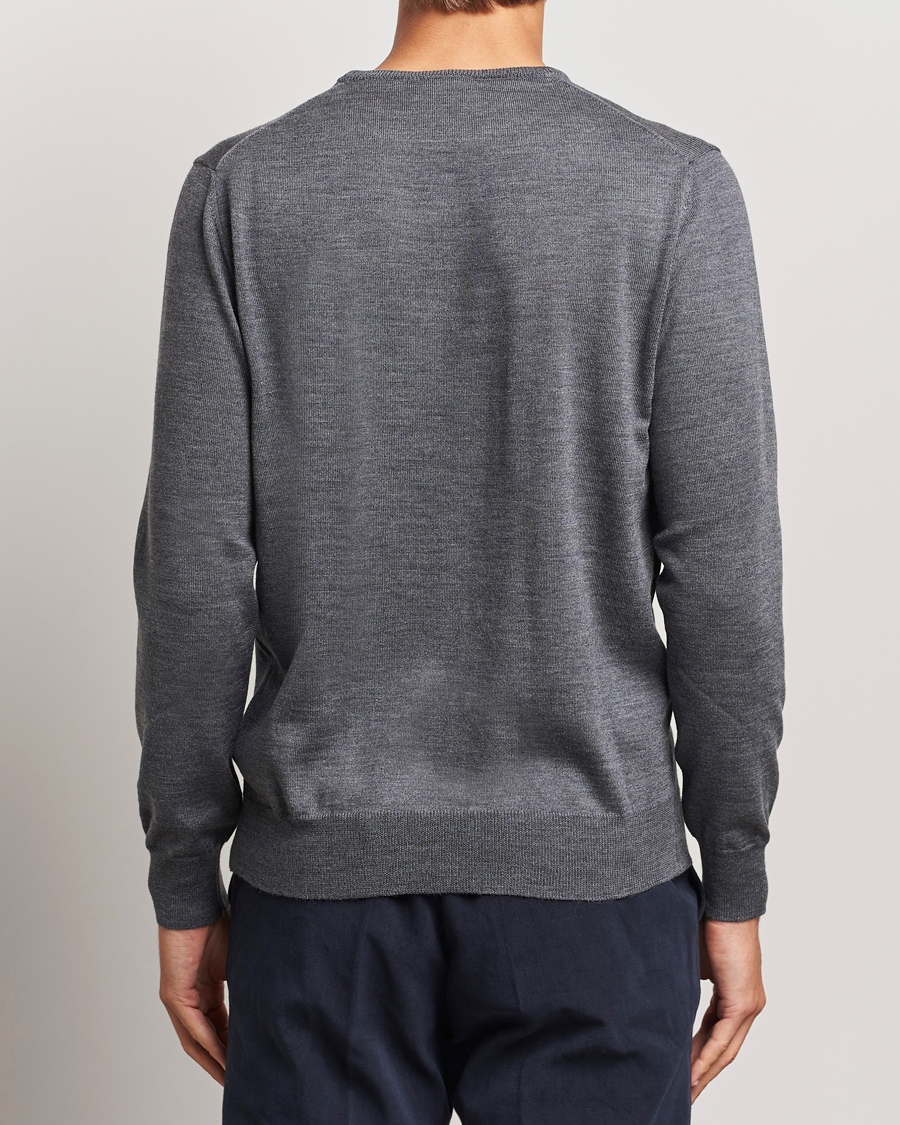 Men | Sweaters & Knitwear | Morgano | Extra Fine Merino Wool Crewneck Mid Grey