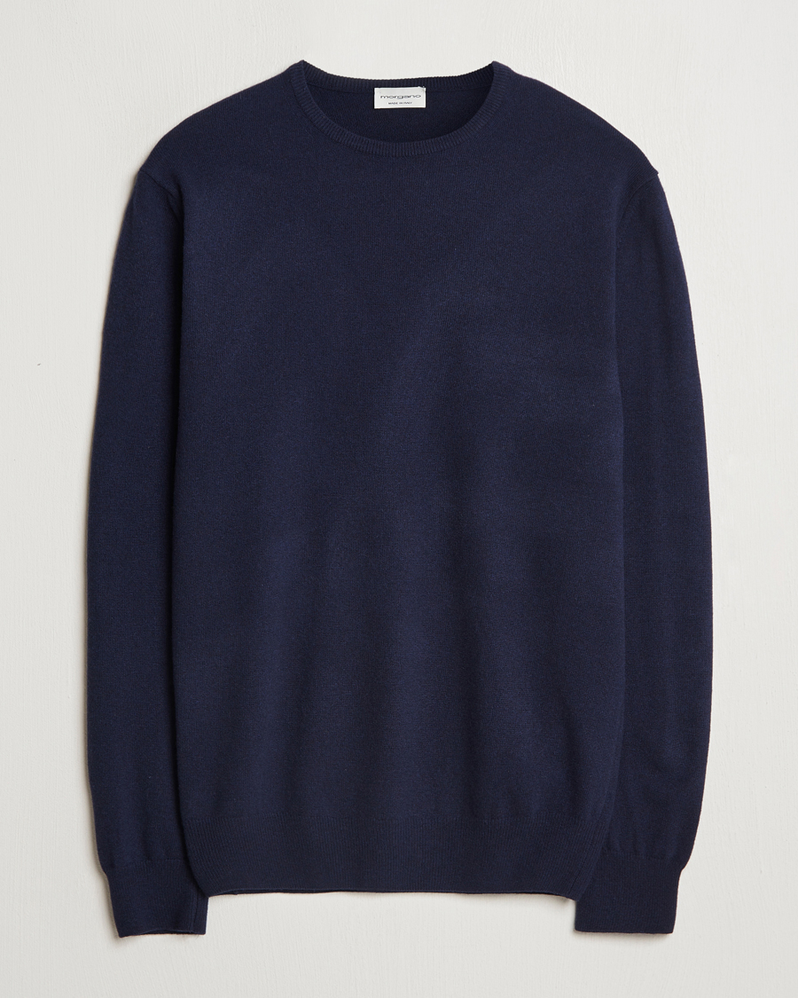 Men | Sweaters & Knitwear | Morgano | Wool/Cashmere Crewneck Navy