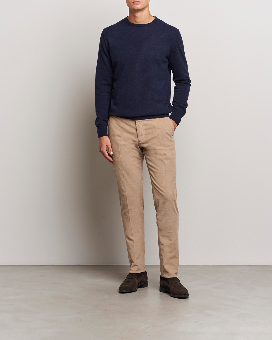 Men | Sweaters & Knitwear | Morgano | Wool/Cashmere Crewneck Navy