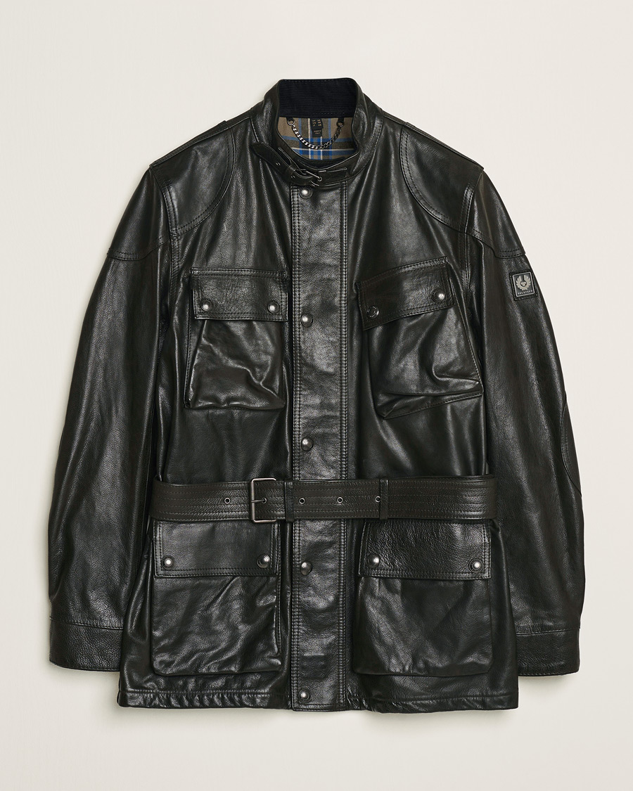 Belstaff Trailmaster Panther Leather Jacket Black at CareOfCarl.com