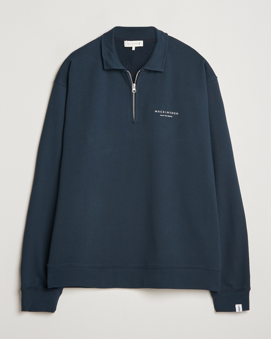 Men | Sweaters & Knitwear | Mackintosh | Rain Shine Zip Sweatshirt Navy
