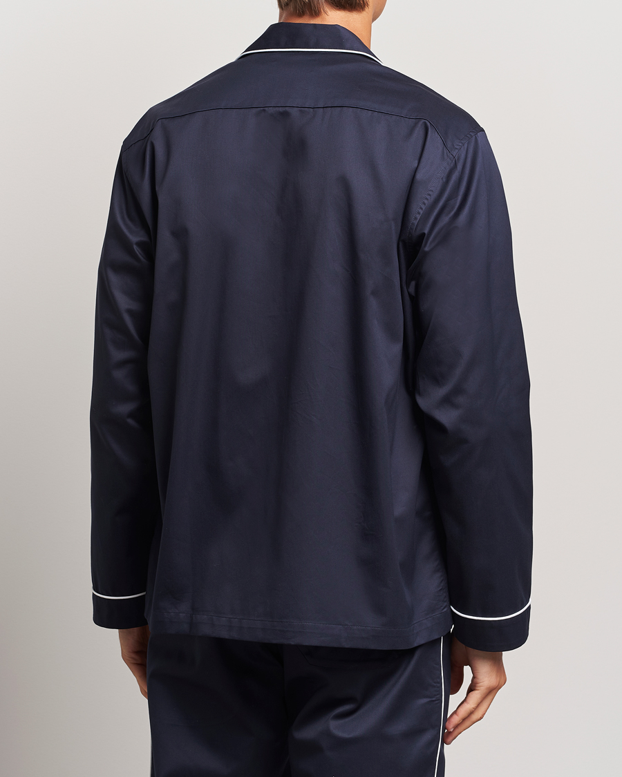 Men | Pyjamas & Robes | Tekla | Sateen Pyjama Shirt Chelsea Navy