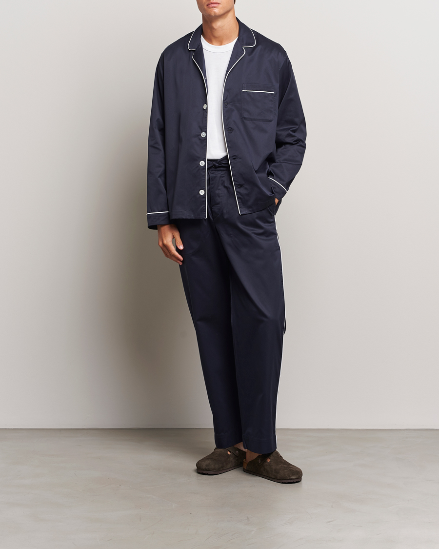 Men | Pyjamas & Robes | Tekla | Sateen Pyjama Pants Chelsea Navy