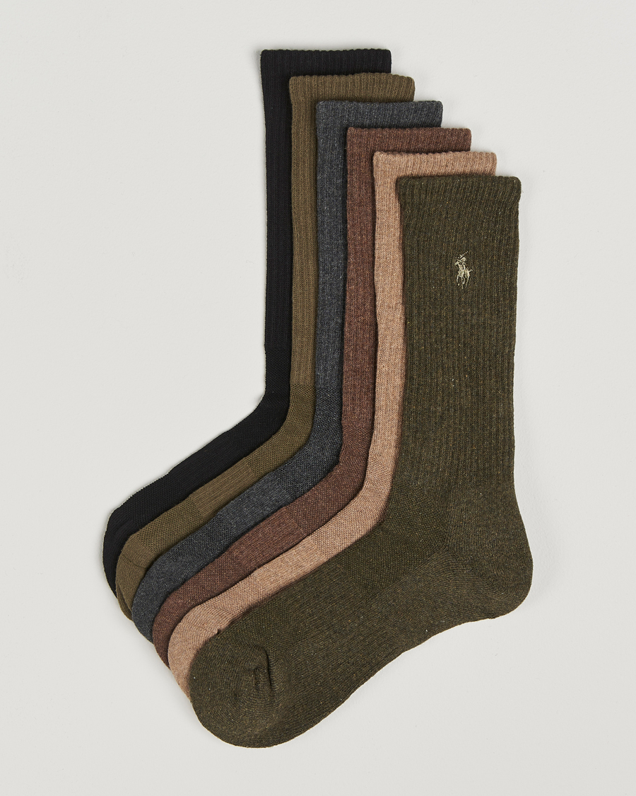 Men | Underwear & Socks | Polo Ralph Lauren | Polo Ralph Lauren6-Pack Performance Crew SocksBrown