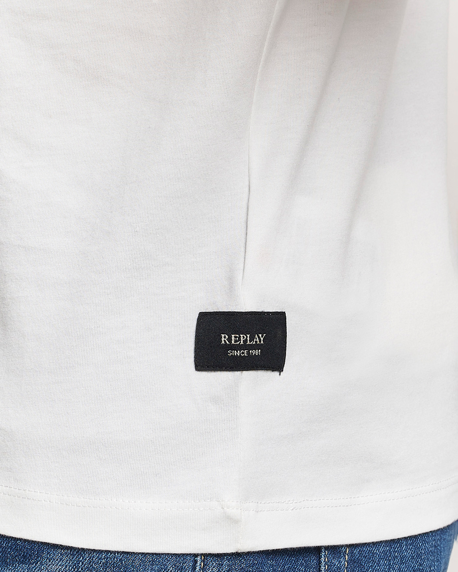 Men | T-Shirts | Replay | Tonal Logo Crew Neck T-Shirt Off White