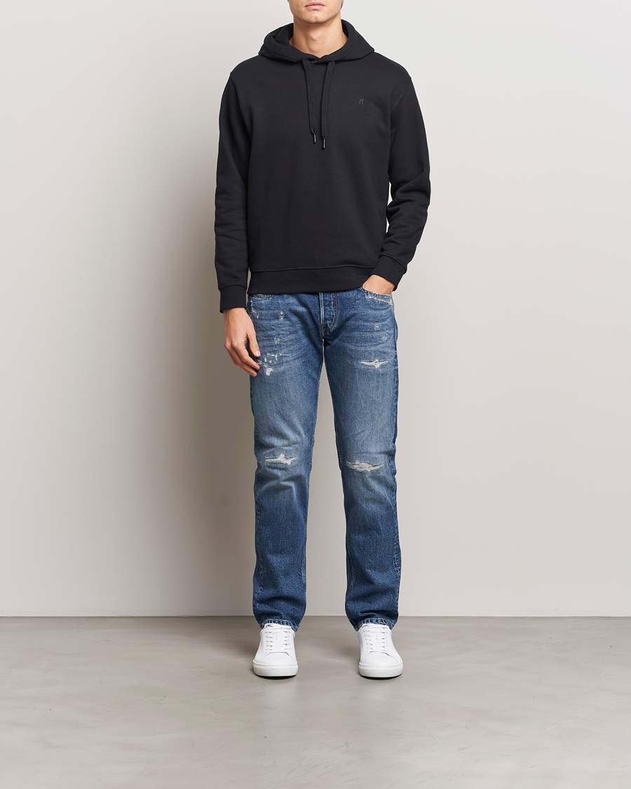 Men | Sweaters & Knitwear | Replay | Tonal Logo Hoodie Black