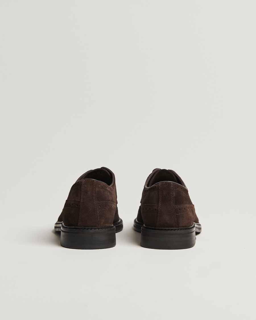 Men | GANT Bidford Suede Brogues Ebony Brown | Gant | Bidford Suede Brogues Ebony Brown