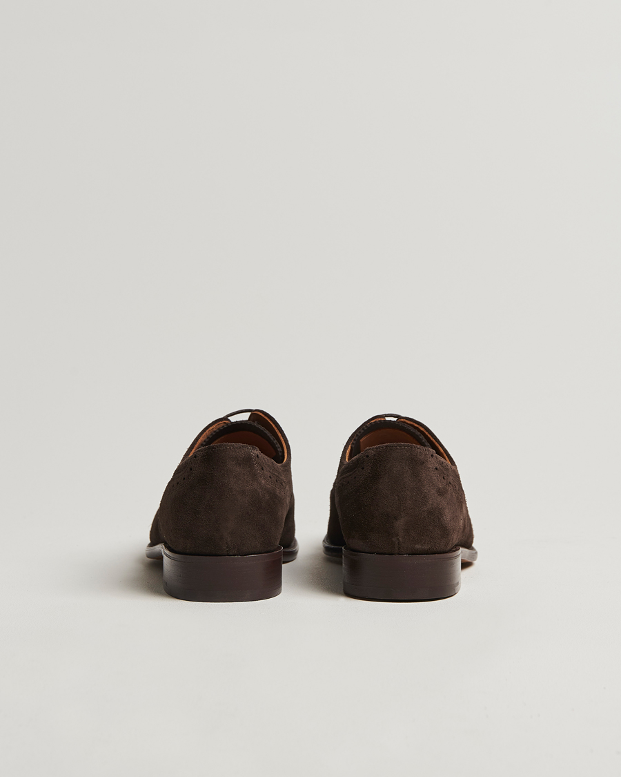 Men | Sanders Moorgate Suede Semi Brogue Chocolate | Sanders | Moorgate Suede Semi Brogue Chocolate