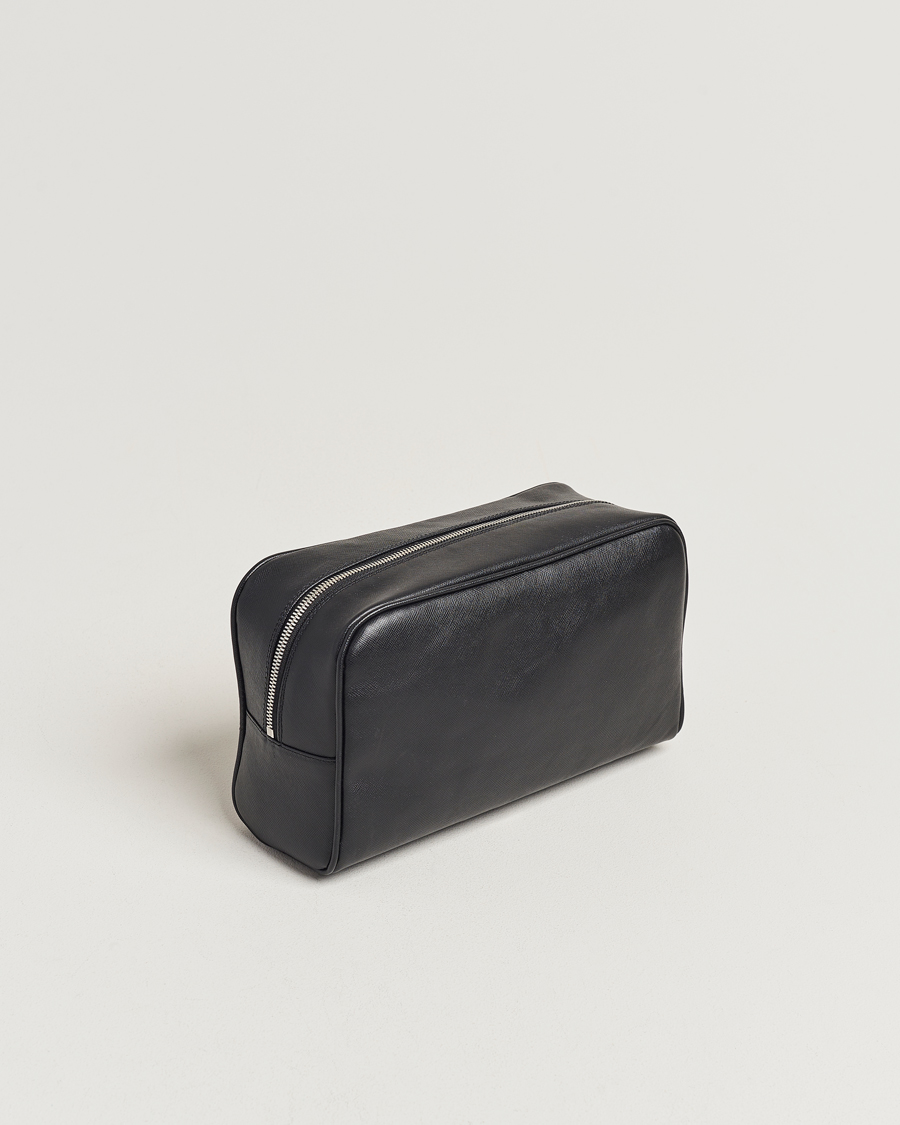 Men | Wash Bags | Oscar Jacobson | Grooming Leather Case Black