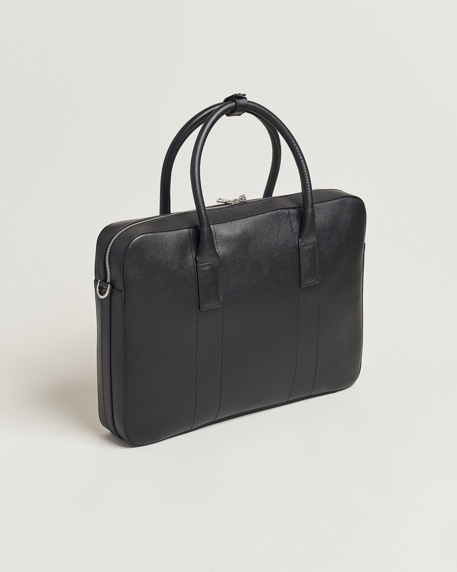 Men |  | Oscar Jacobson | Leather Briefcase Black