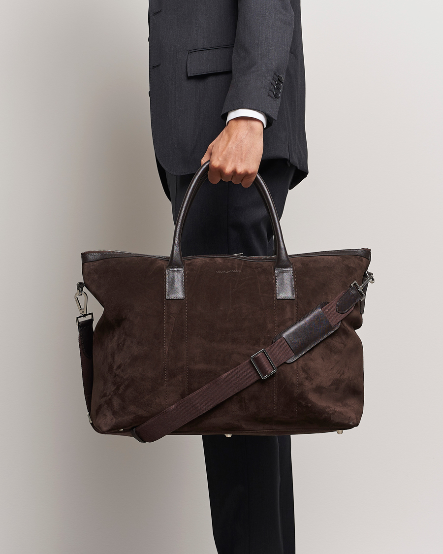 Men |  | Oscar Jacobson | Weekend Bag Soft Leather Chocolate Brown