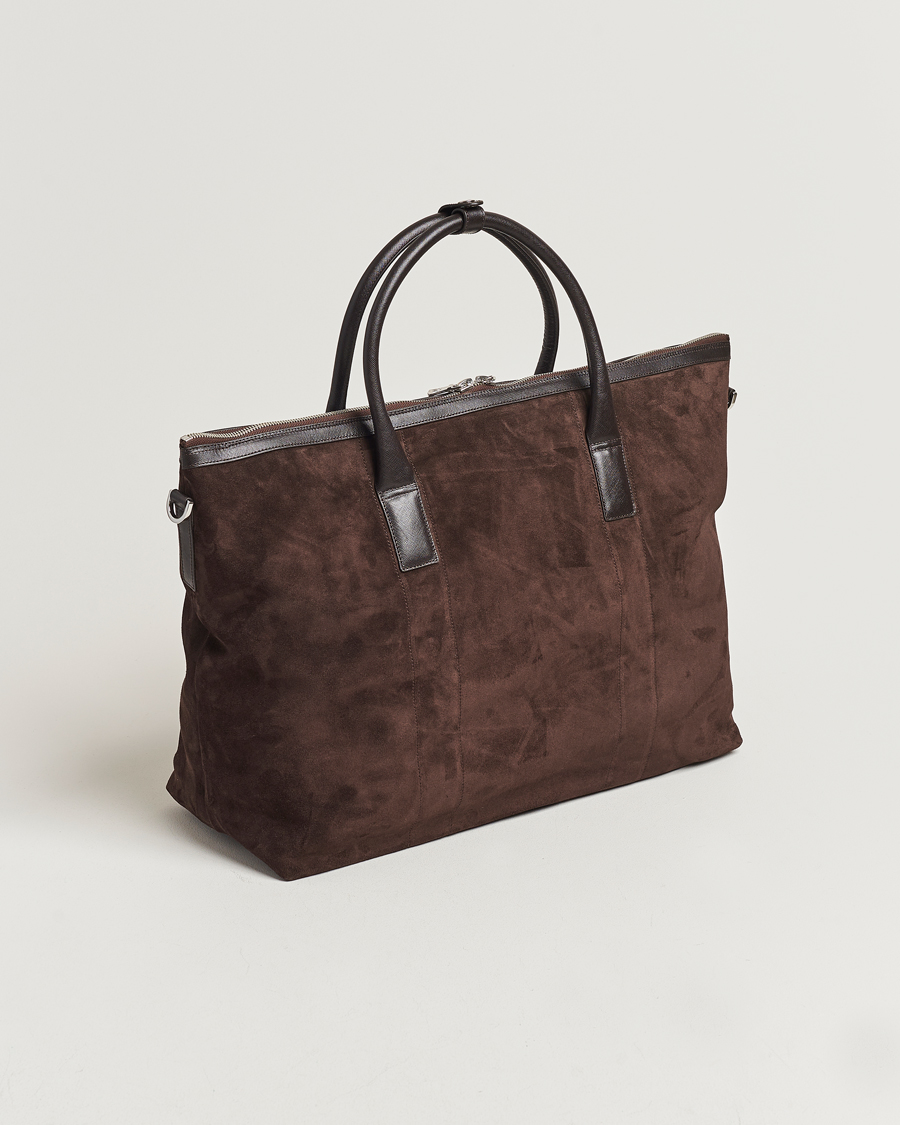 Men | Accessories | Oscar Jacobson | Weekend Bag Soft Leather Chocolate Brown
