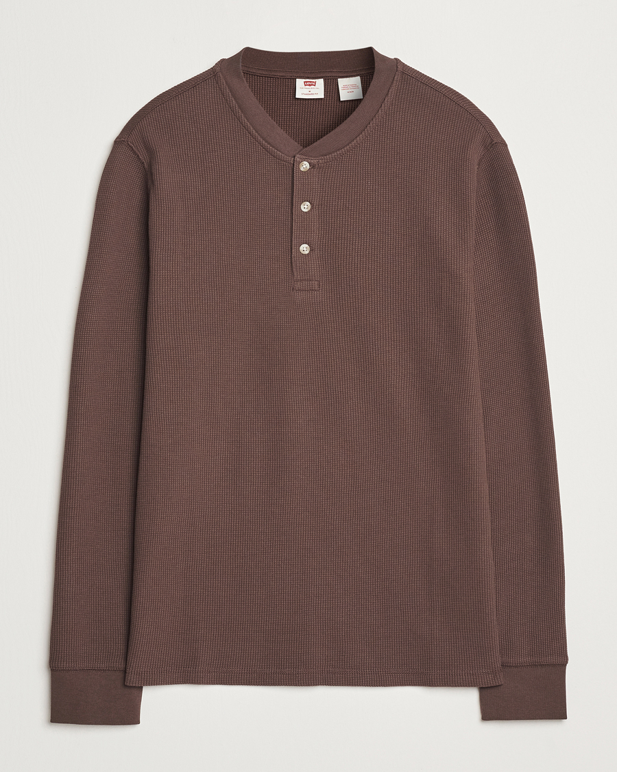 Men | Sweaters & Knitwear | Levi's | Thermal Henley Chocolate Brown