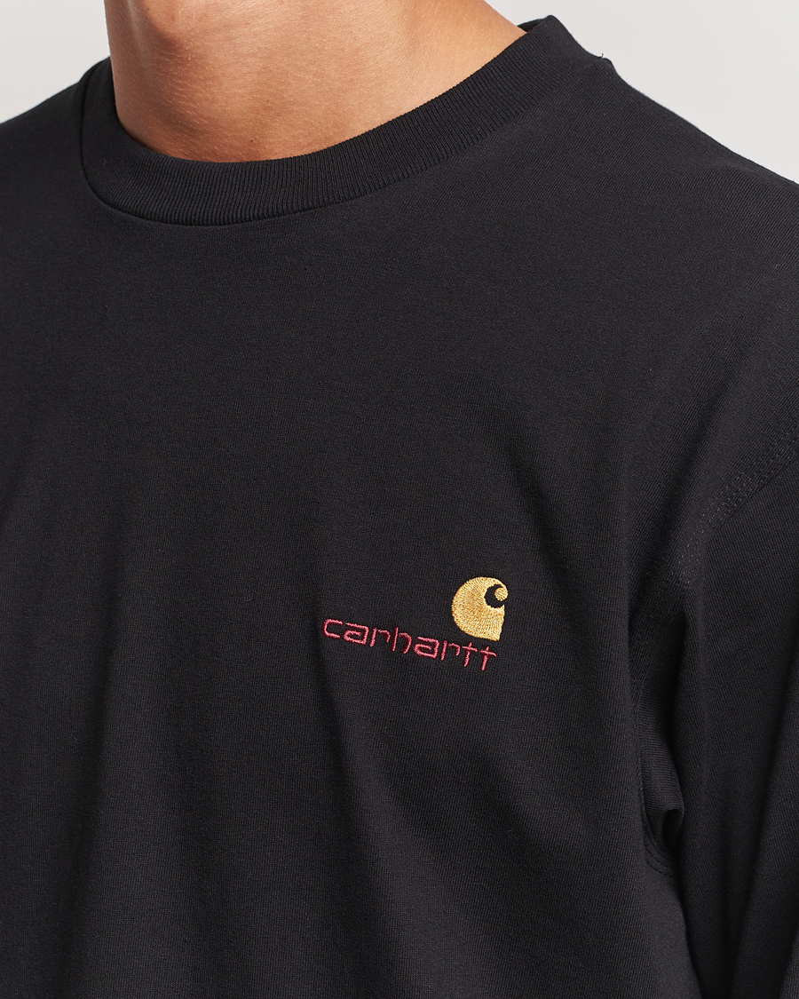 Men | T-Shirts | Carhartt WIP | American Script Long Sleeve T-Shirt Black