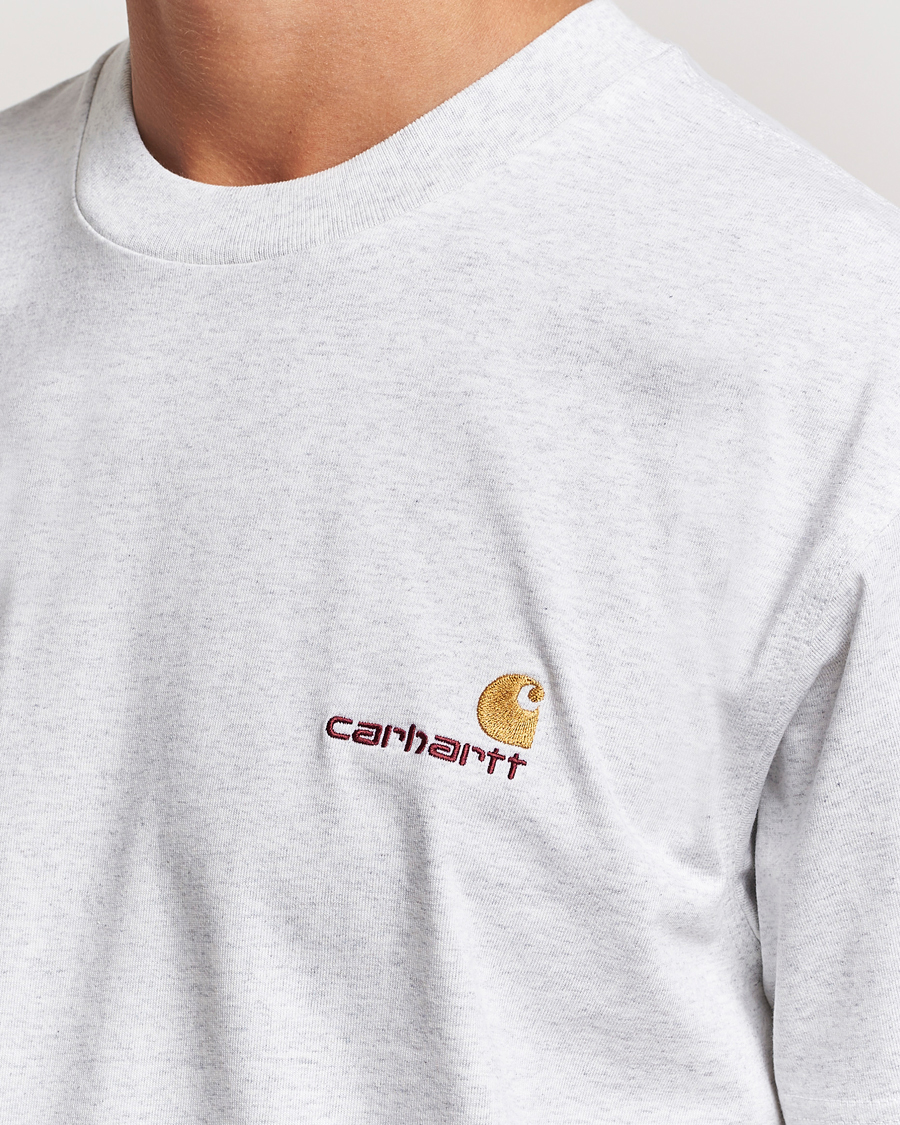 Men | T-Shirts | Carhartt WIP | American Script Short Sleeve T-Shirt Ash Heather