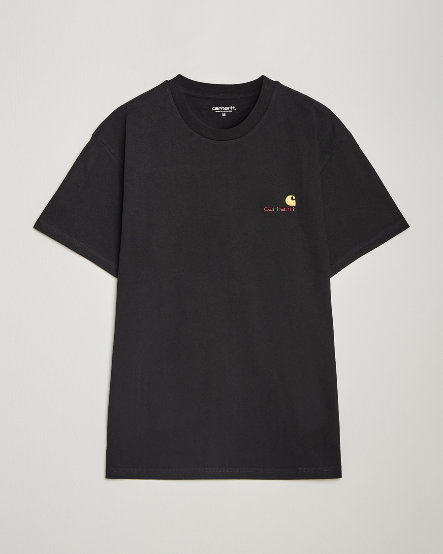 Men | T-Shirts | Carhartt WIP | American Script Short Sleeve T-Shirt Black