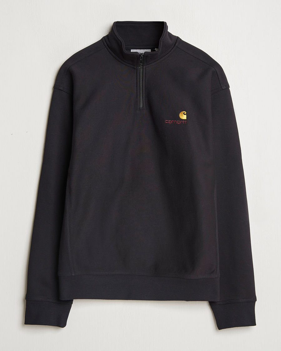 Men | Sweaters & Knitwear | Carhartt WIP | American Script Half Zip Sweatshirt Black