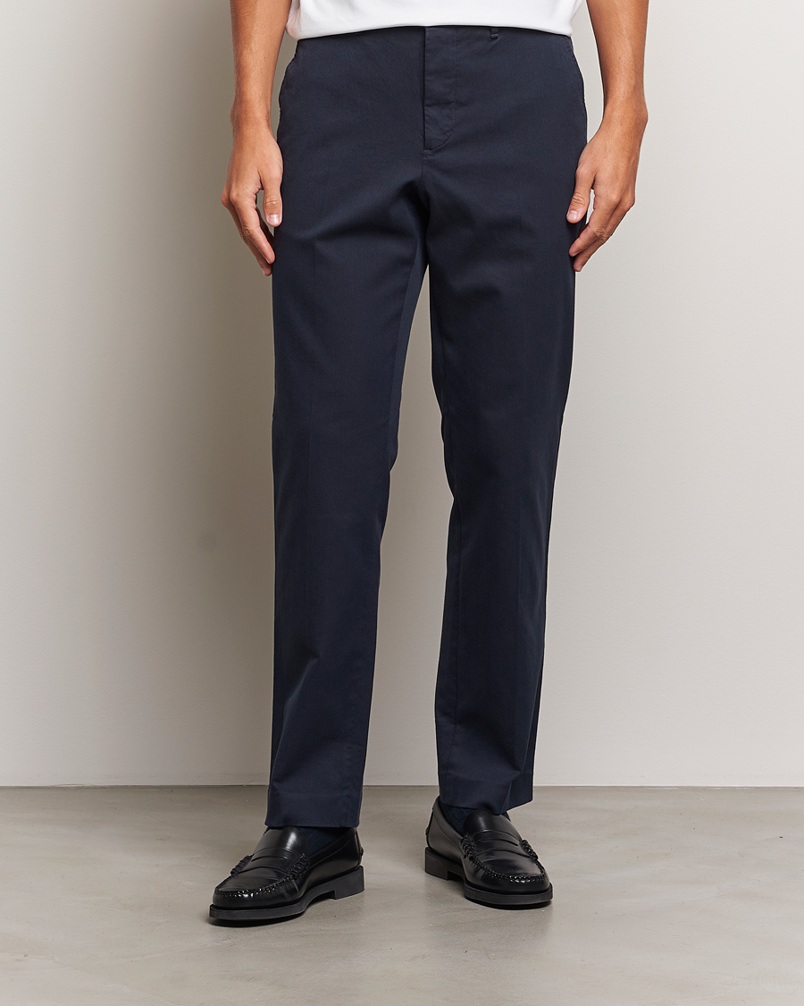 Men | Trousers | J.Lindeberg | Lois Flannel Twill Pants Navy