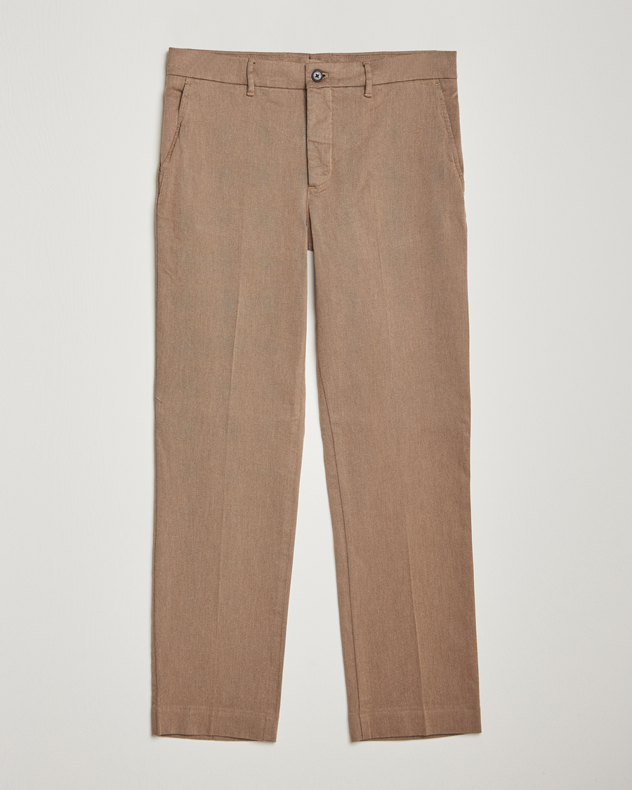 Men | Trousers | J.Lindeberg | Lois Flannel Twill Pants Tiger Brown