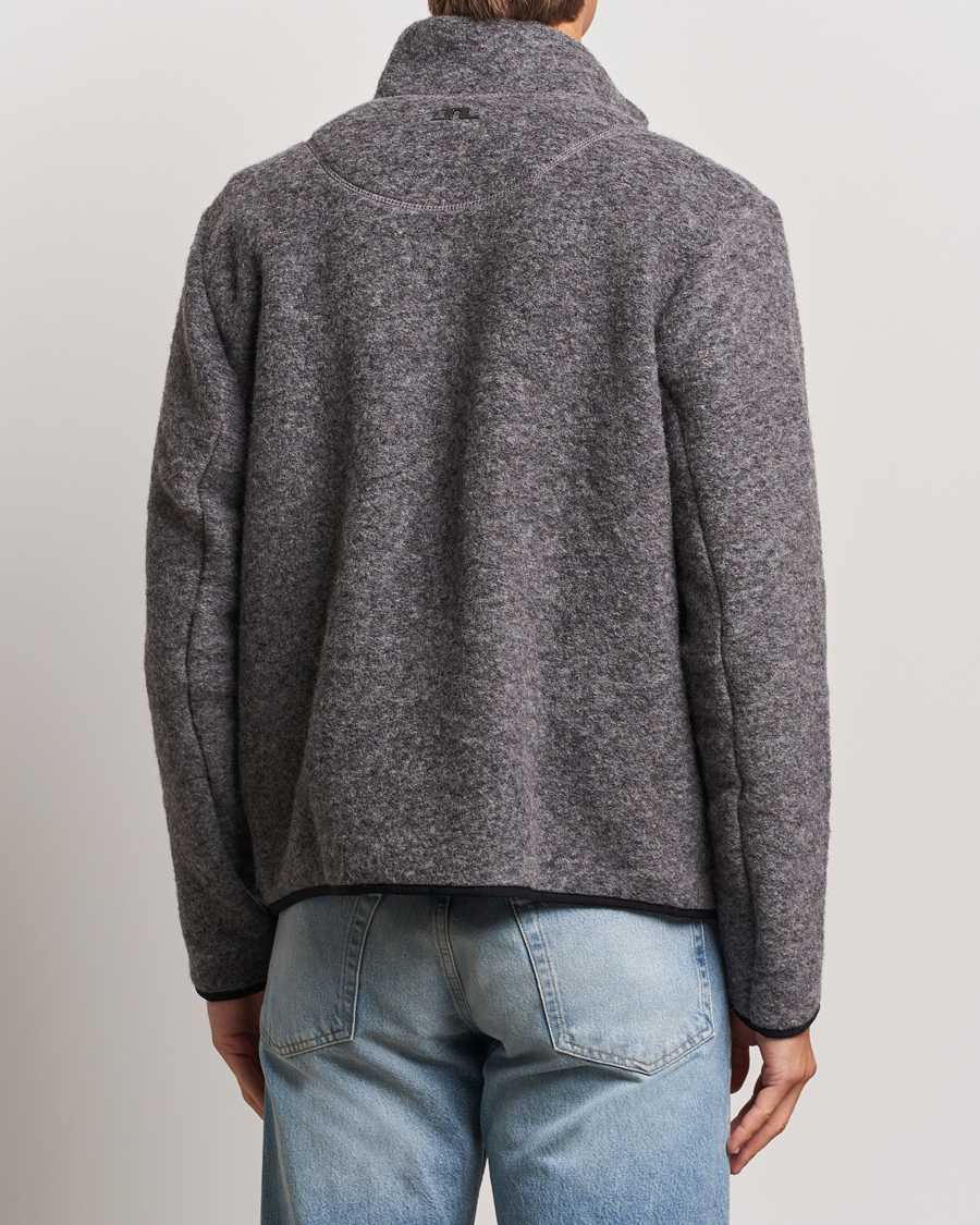 Men | Sweaters & Knitwear | J.Lindeberg | Dustin Wool Fleece Jacket Light Grey Melange