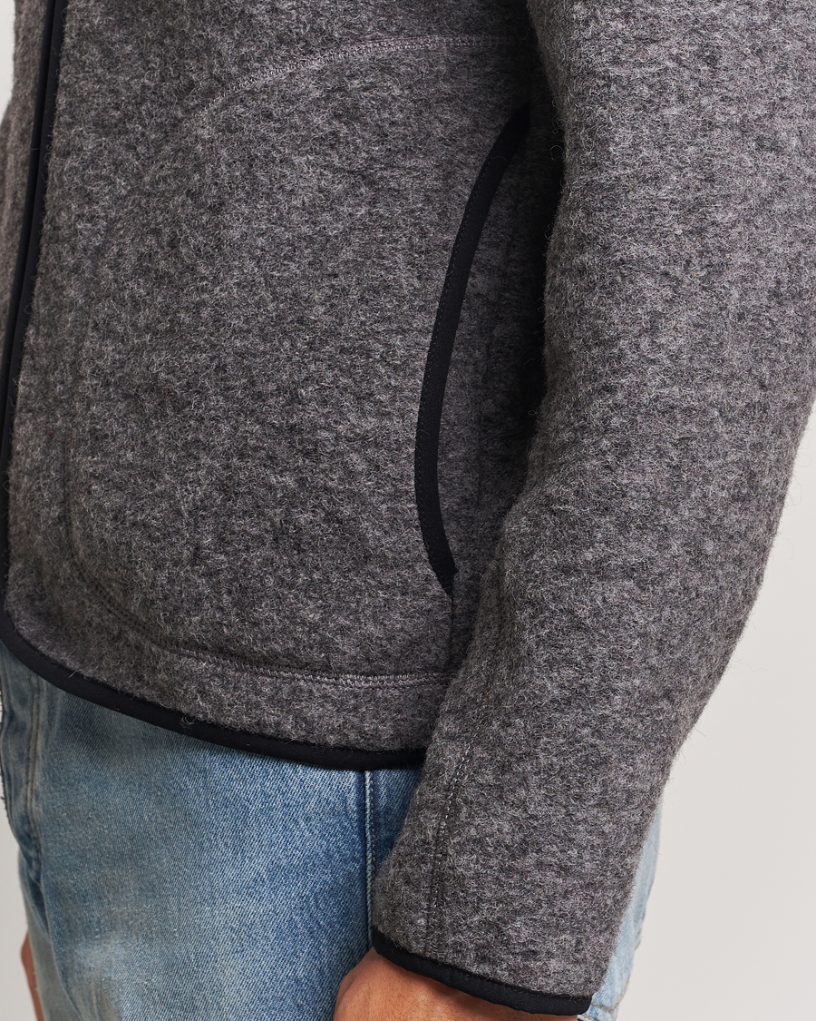 Men | Sweaters & Knitwear | J.Lindeberg | Dustin Wool Fleece Jacket Light Grey Melange